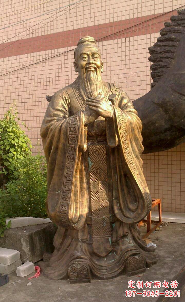 苏州校园孔子像人物铜雕
