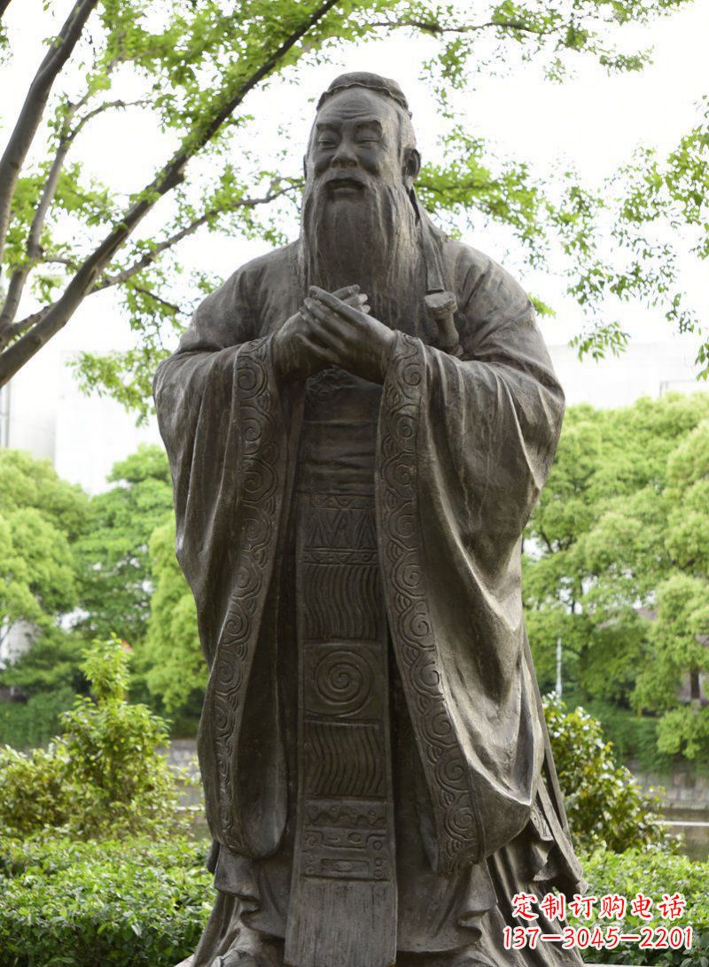 苏州校园孔子行教像铜雕 (2)