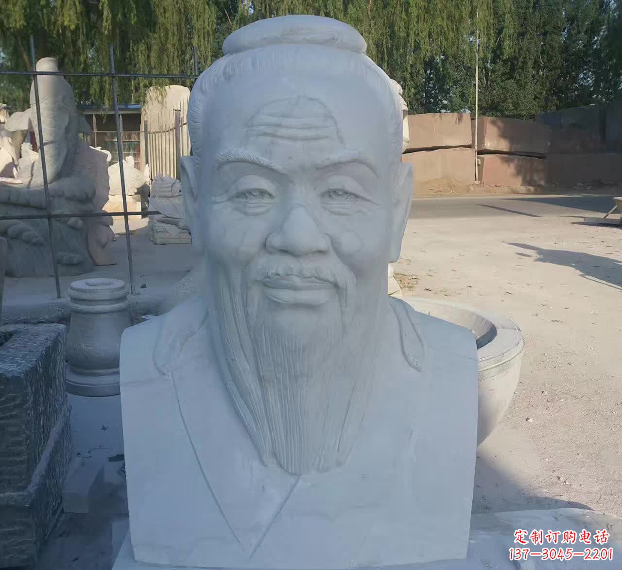 苏州校园孔子胸像石雕塑