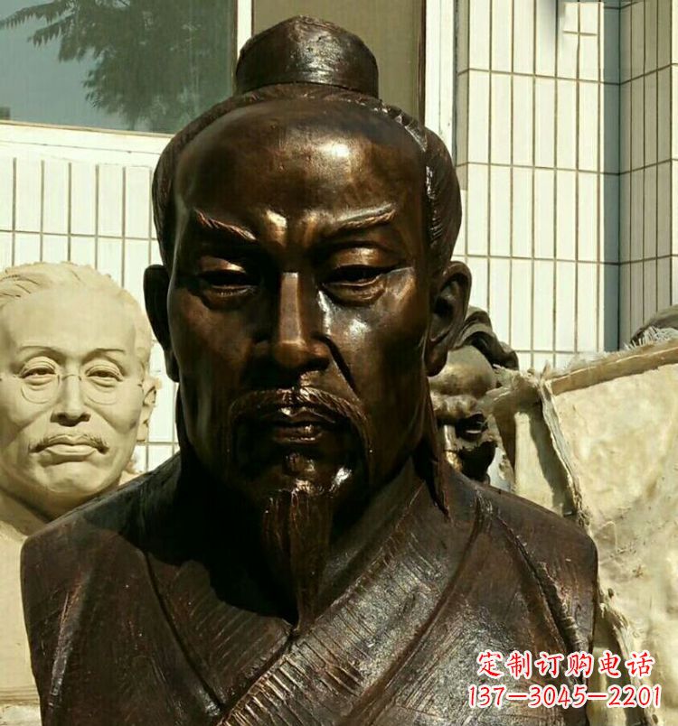苏州校园孟子胸像铜雕