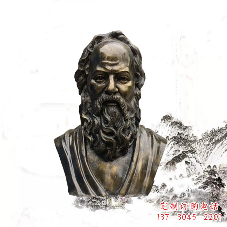 苏州校园名人苏格拉底头像雕塑