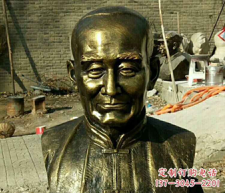 苏州校园名人叶圣陶胸像铜雕