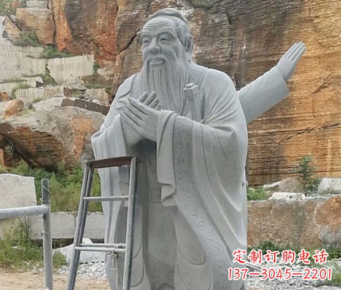 苏州校园人物大理石孔子石雕