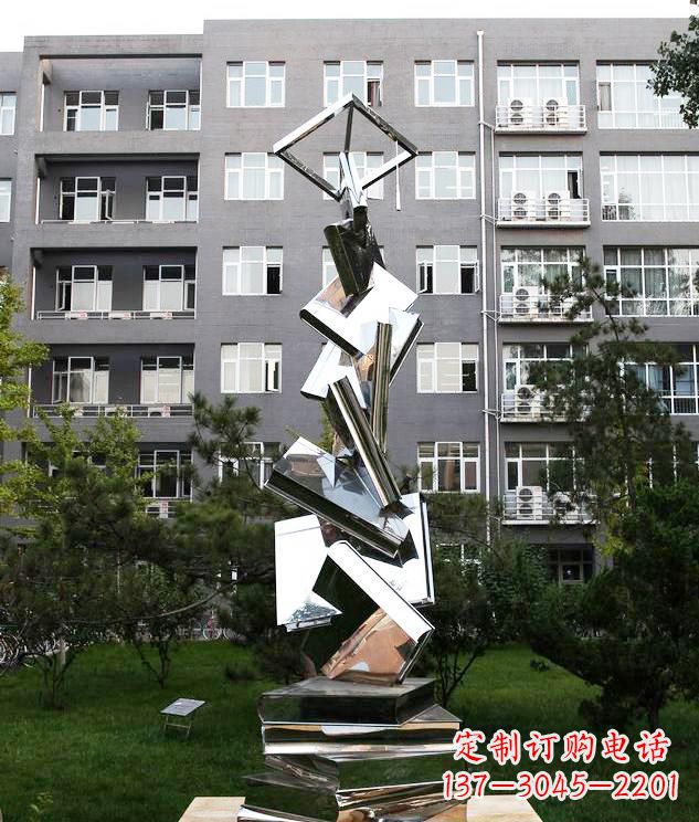 苏州学校不锈钢书籍景观雕塑