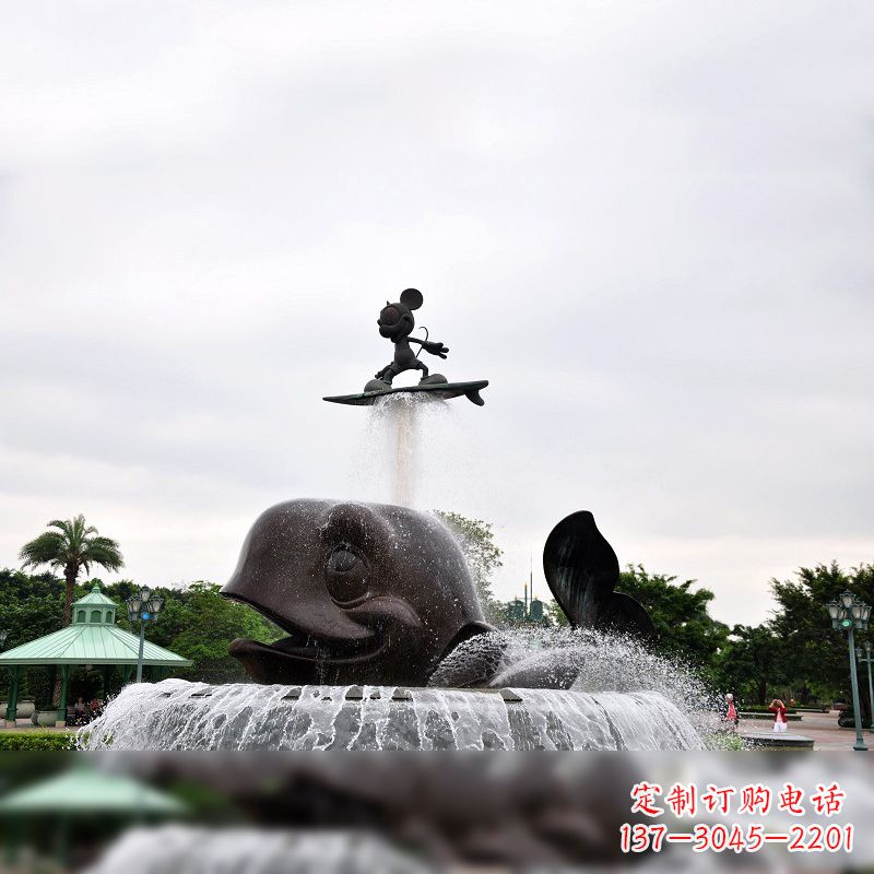 苏州鱼和小孩水景喷泉
