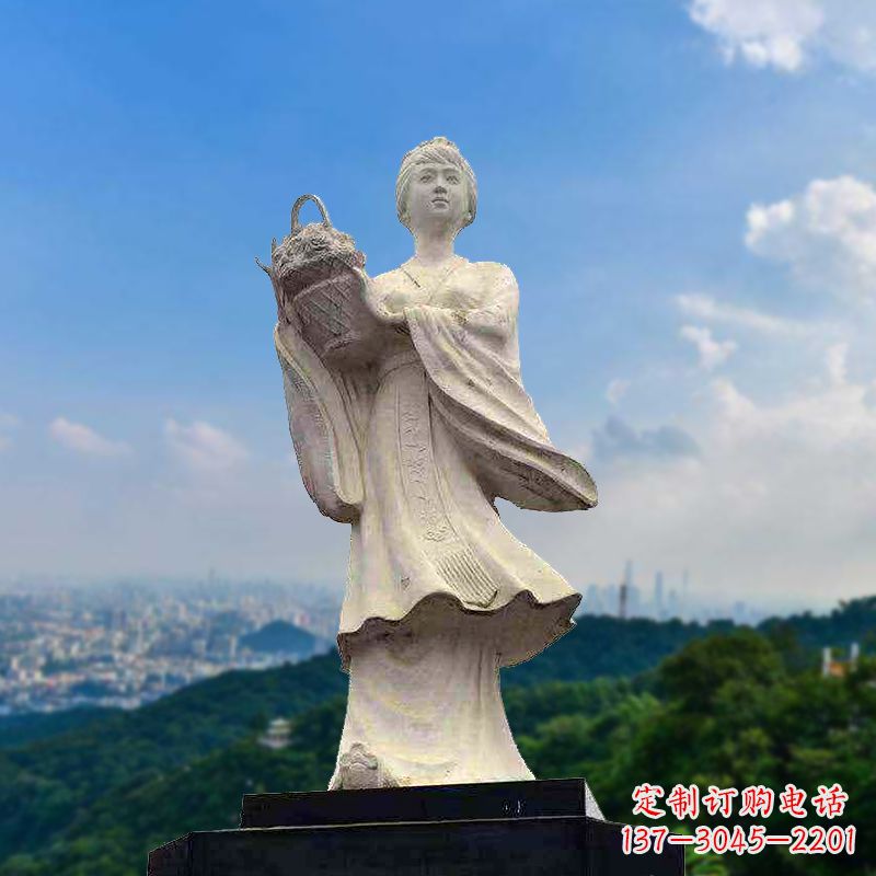 苏州虞姬景观石雕像-景区园林古代美女雕塑