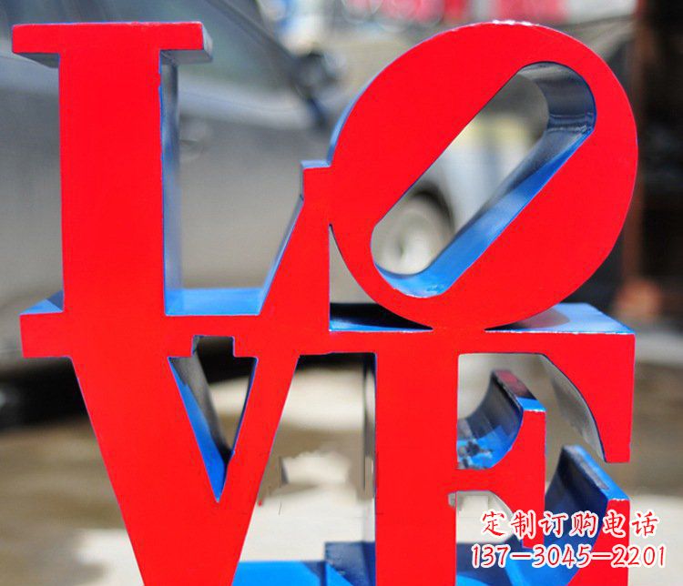 苏州园林不锈钢love字母雕塑