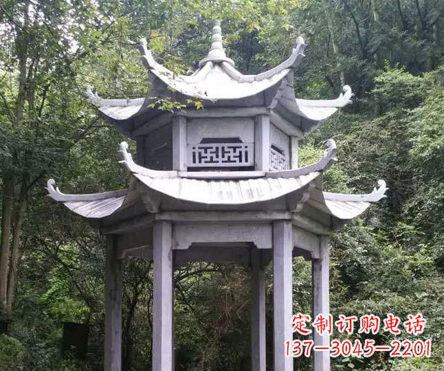 苏州园林仿古石凉亭景观石雕 (3)