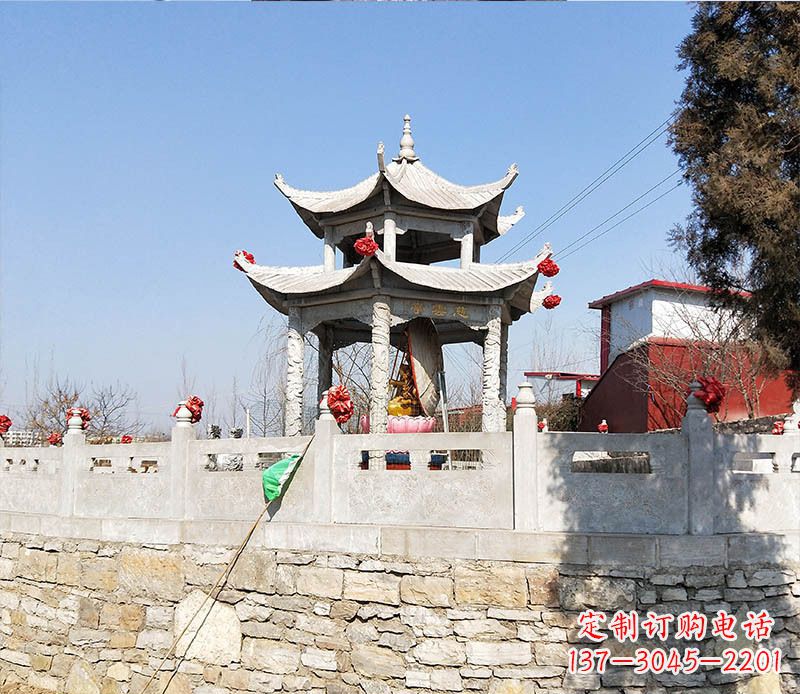 苏州园林仿古双层石凉亭景观石雕 (3)