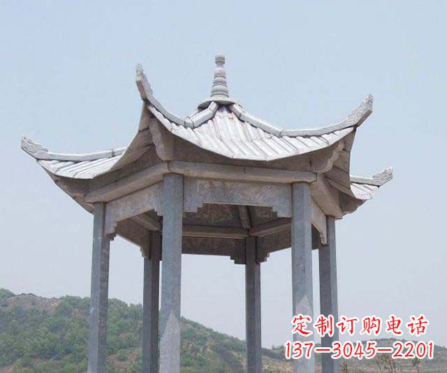 苏州园林景观单层石雕凉亭 (2)