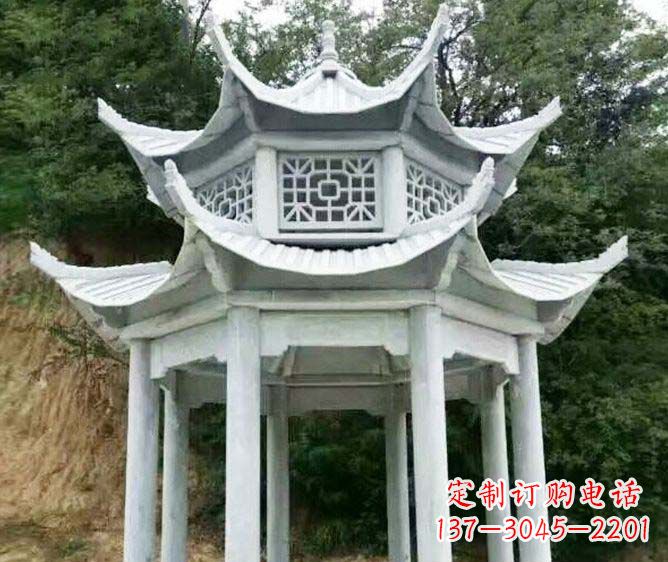 苏州园林景观多层凉亭石雕