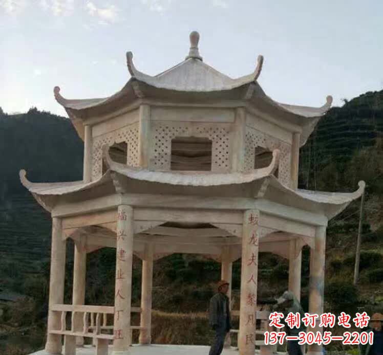 苏州园林石雕凉亭