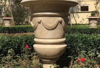 苏州园林砂岩石雕花盆