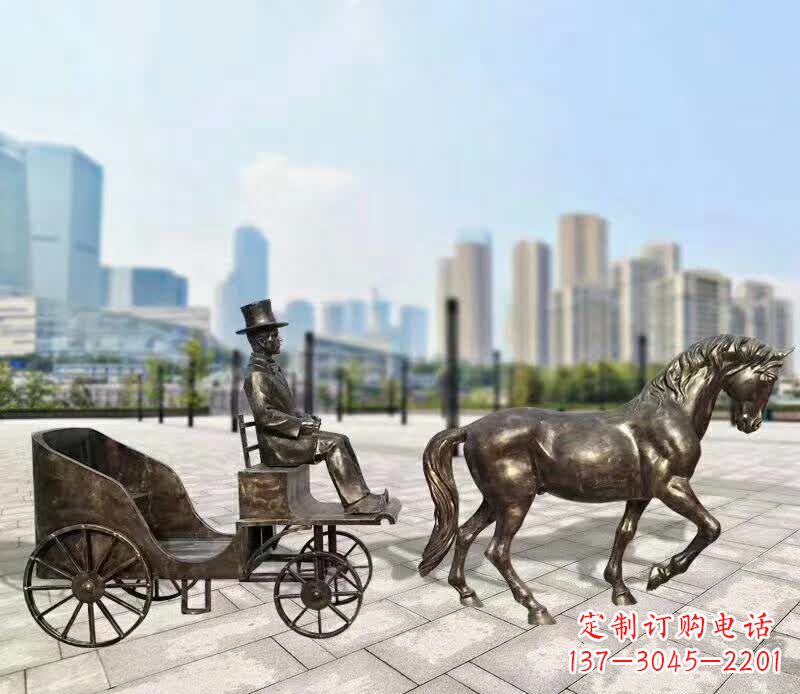 苏州铸铜广场马车雕塑