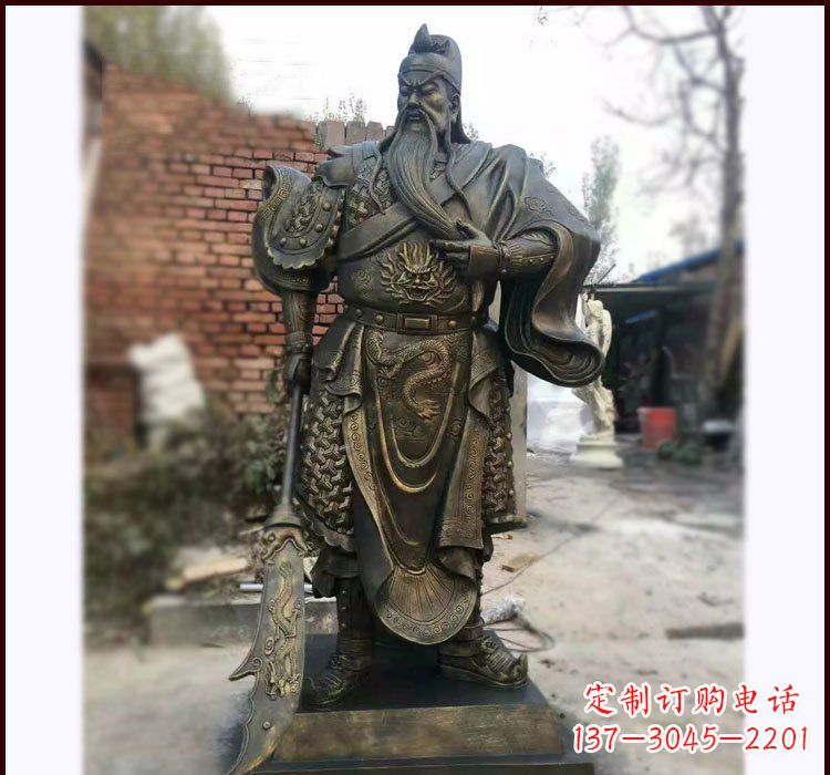 苏州铸铜立式关公雕塑