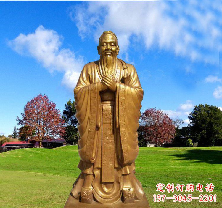 苏州铸铜立式孔子雕塑