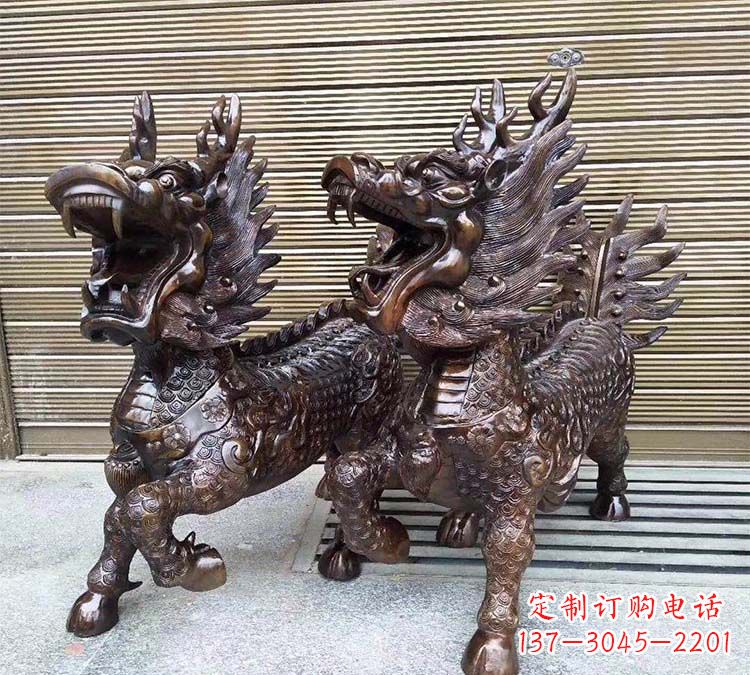苏州铸铜立式麒麟