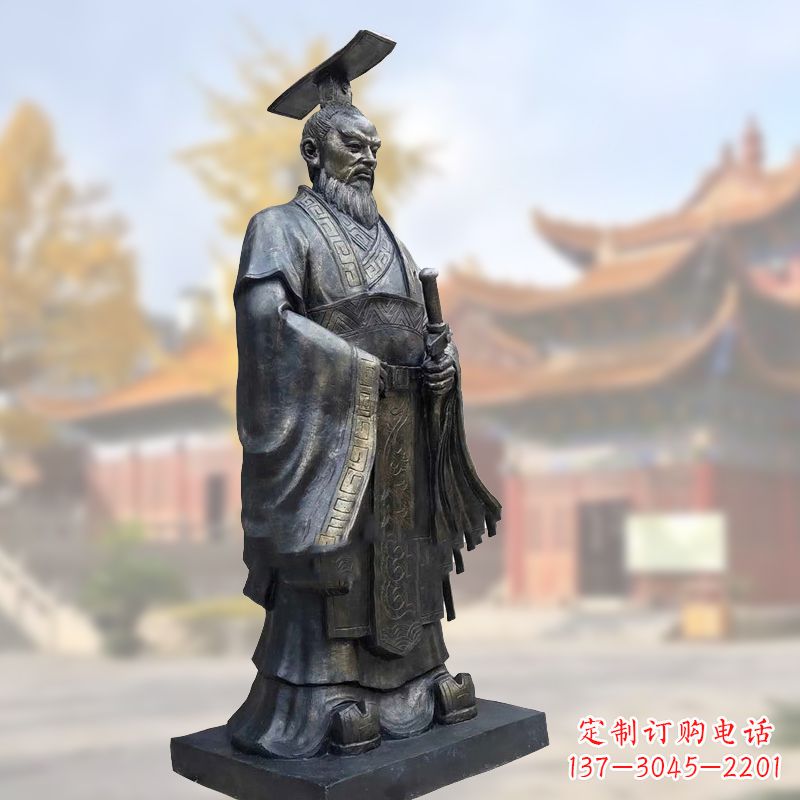 苏州铸铜秦始皇铜雕塑像