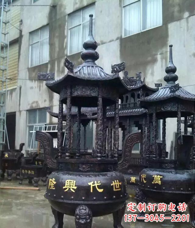 苏州铸铜寺庙香炉铜雕 (3)