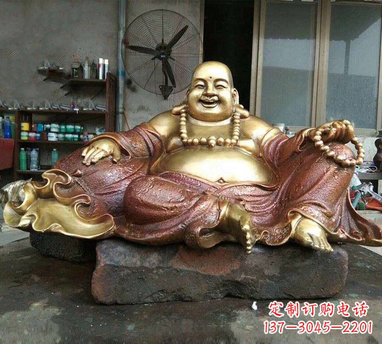 苏州宗教供奉坐式弥勒佛铜雕
