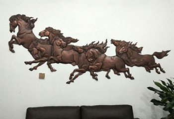 苏州紫铜马儿浮雕装饰画