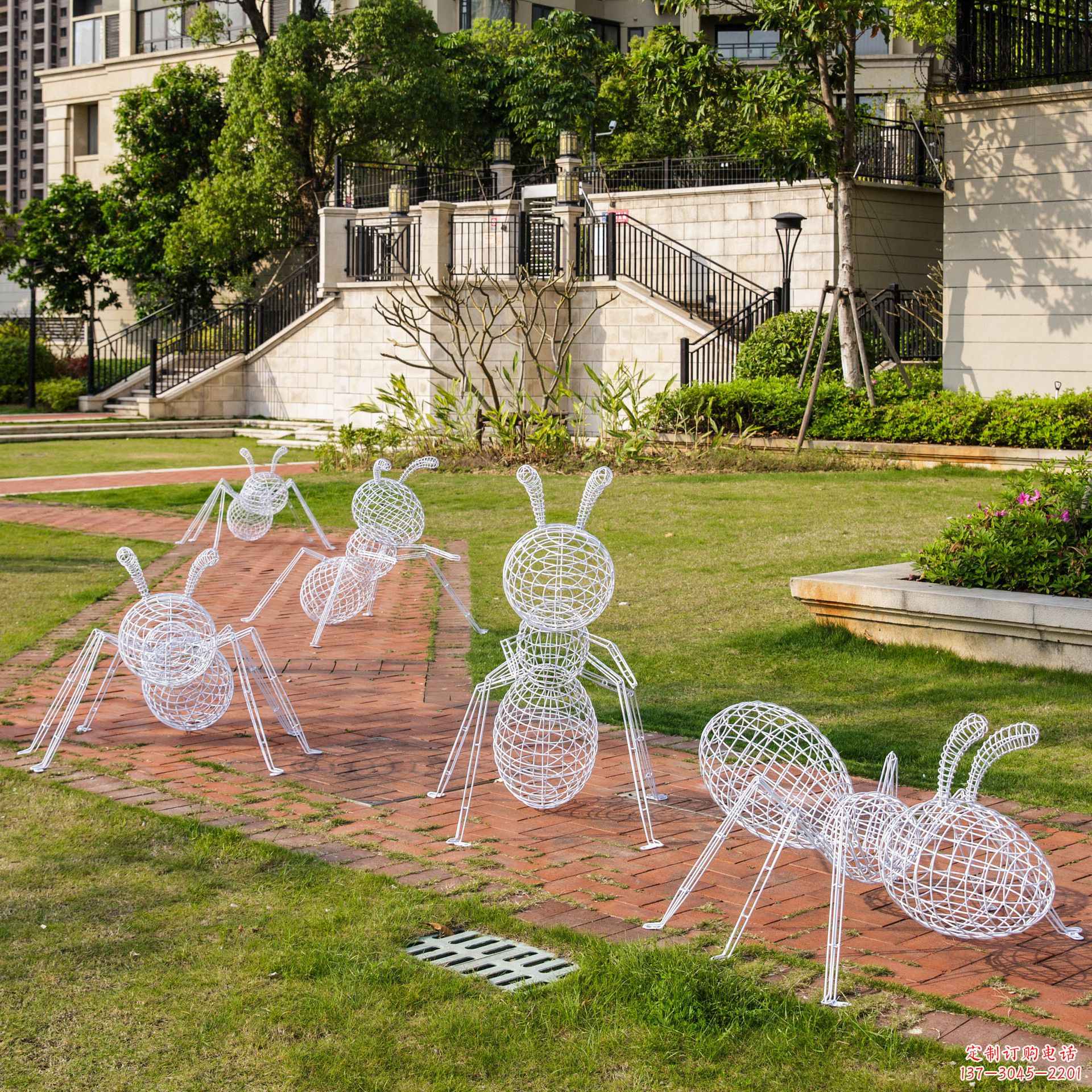 苏州蚂蚁雕塑-户外公园大型不锈钢镂空蚂蚁雕塑